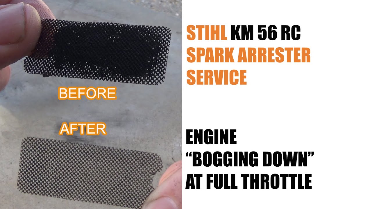 Stihl Kombi KM 56 RC spark arrester service - engine 
