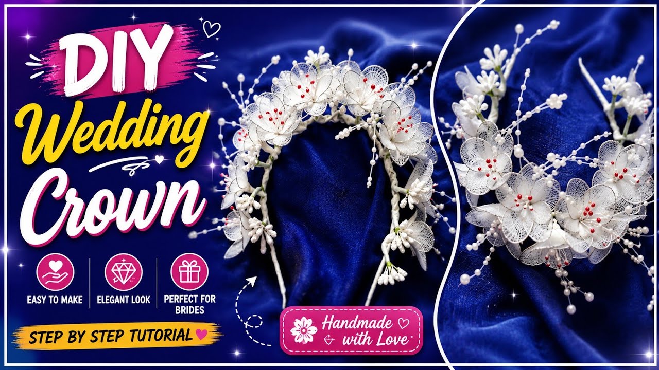 Wedding Crown Making At Home | Flower Crown kaise Banate Hai |