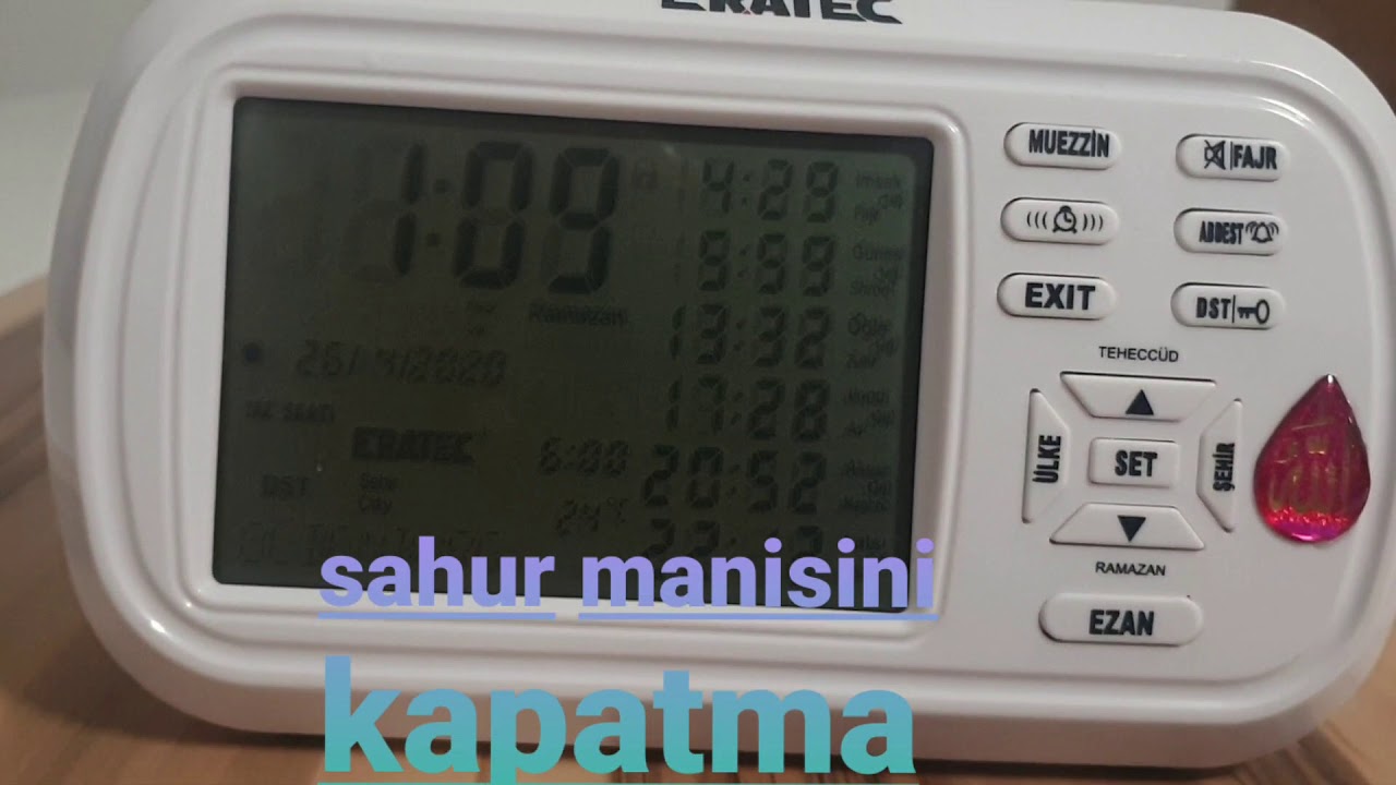 Ezan saati ayarlari ( saat,takvim,sahur manisi kapatma vs )