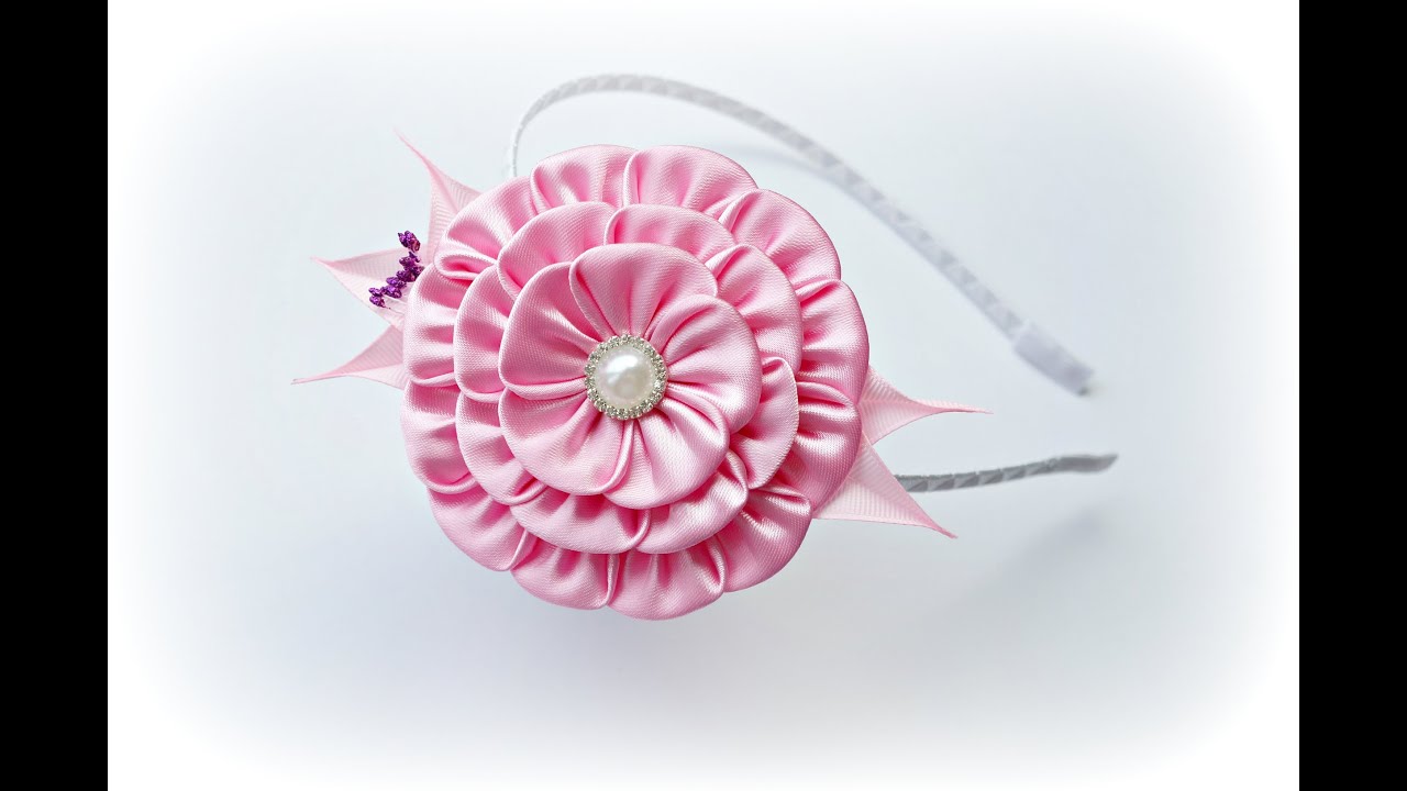 Розовый цветок канзаши своими руками / Kanzashi Flower DIY