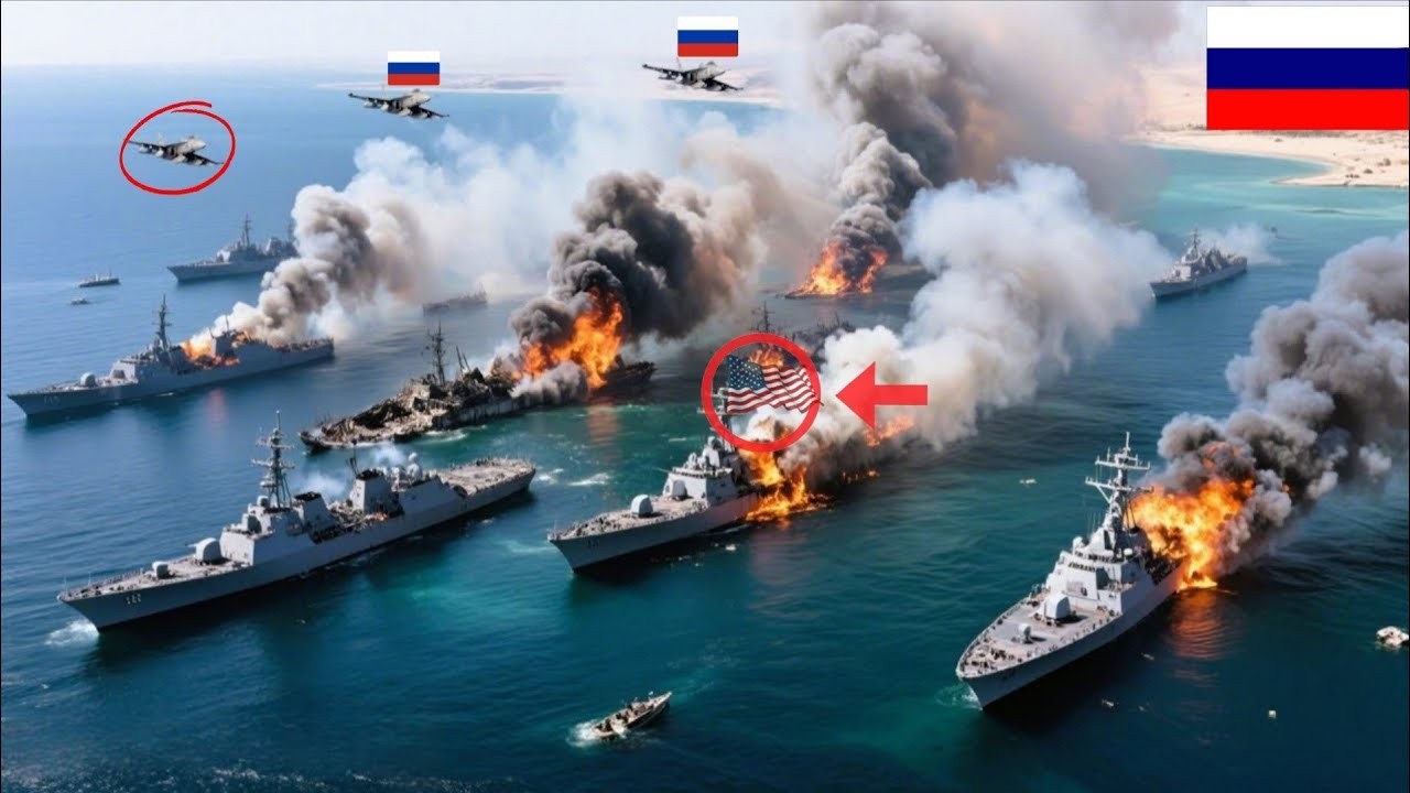 1 минуту назад 7 передовых военных кораблей США были уничтожены российскими пилотами Су-57