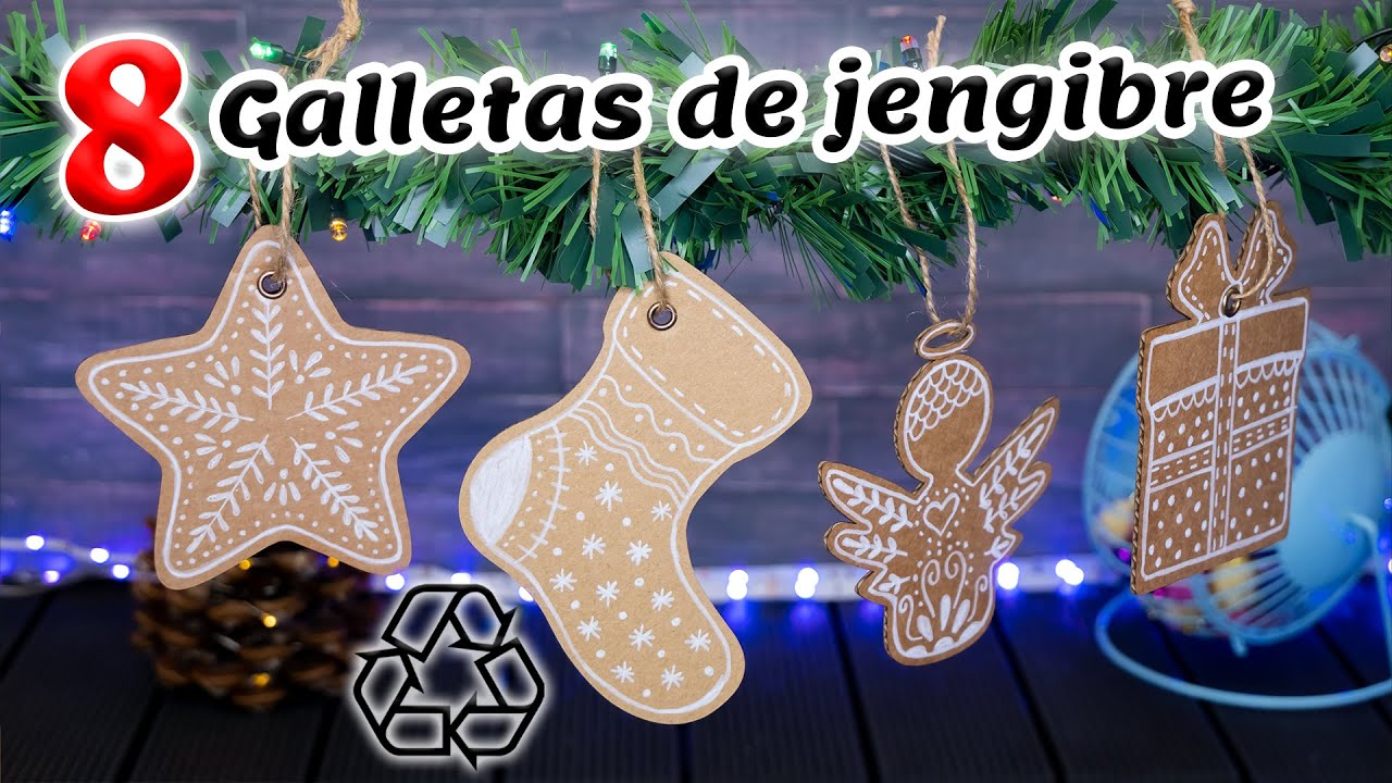 Galletitas de jengibre 3 en 1 hechas de cartón / Decoración navideña