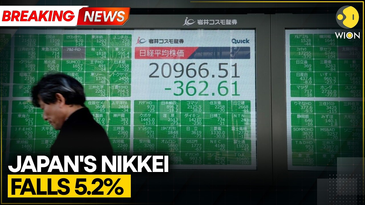 Breaking: Asian Stocks Crash | Japan&rsquo;s Nikkei Falls 5.2%, Investors Seek Safe Havens | WION
