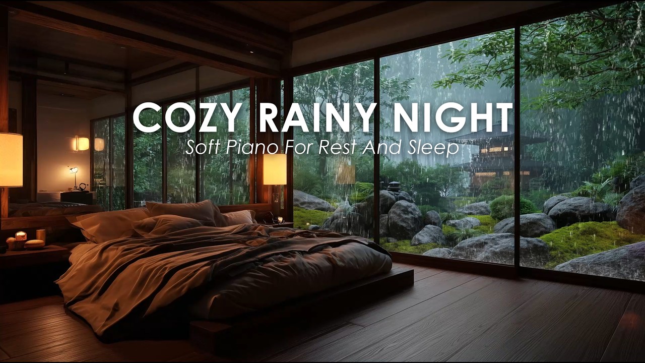 Soothing Rain Piano Music for Stress Relief, Meditation and Calm Evenings