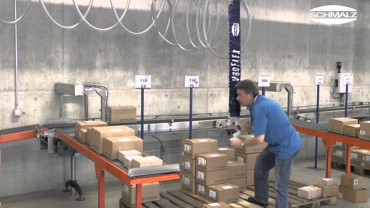 Vacuum Tube Lifter JumboFlex for Ergonomic Commissioning of Cardboard Boxes | 25 kg | Schmalz