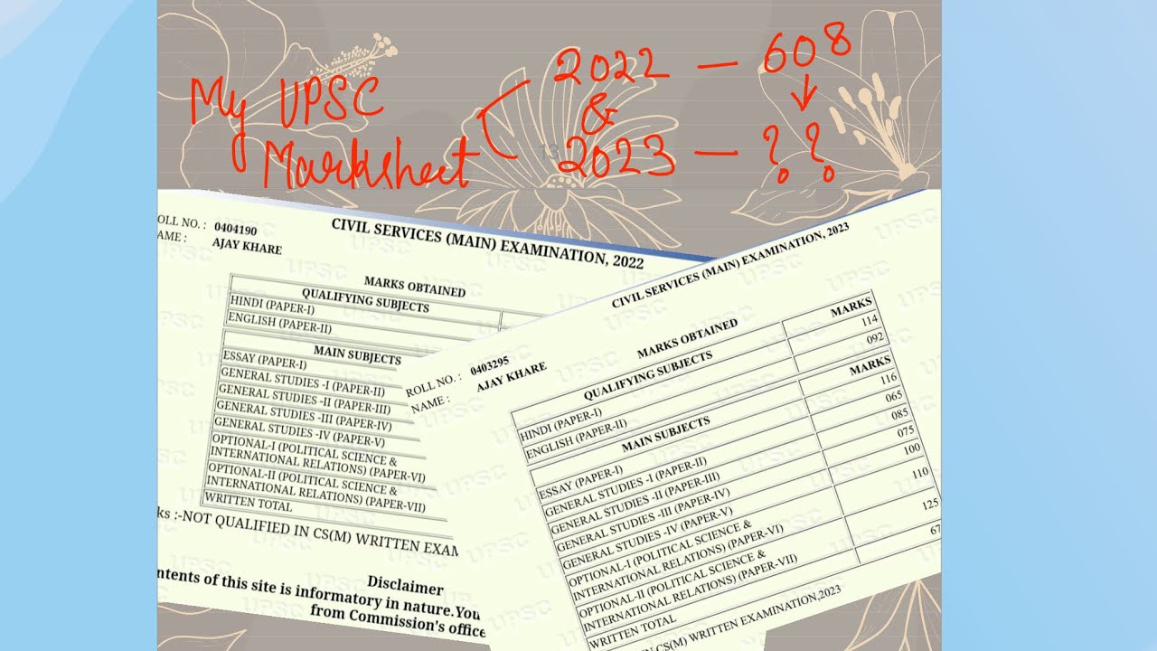 My upsc (2022&2023) mains marksheet comparison. UPSC result 2023. #upsc