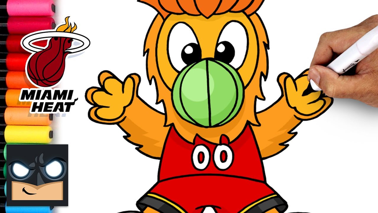 How To Draw Miami Heat Mascot Burnie