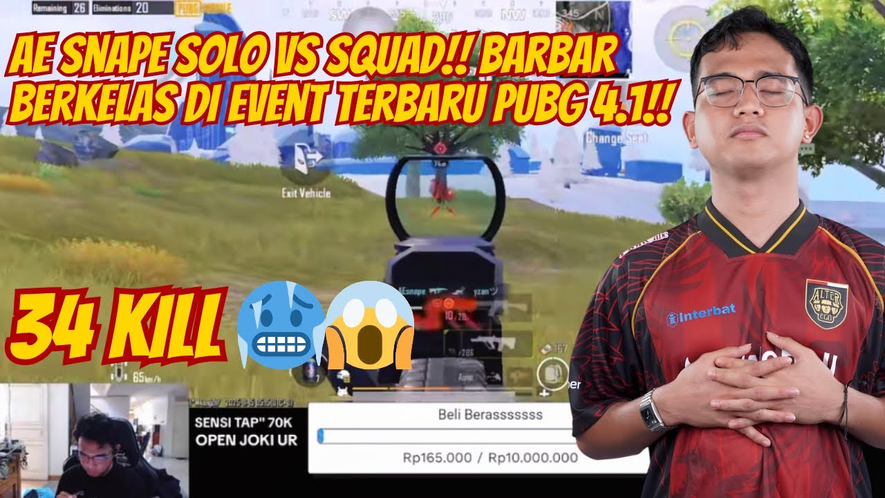 AE Snape Tidak Terkendali‼️Solo vs Squad dengan Spray Stabil & Refleks Gila 🥶😱 #pubgmobile 