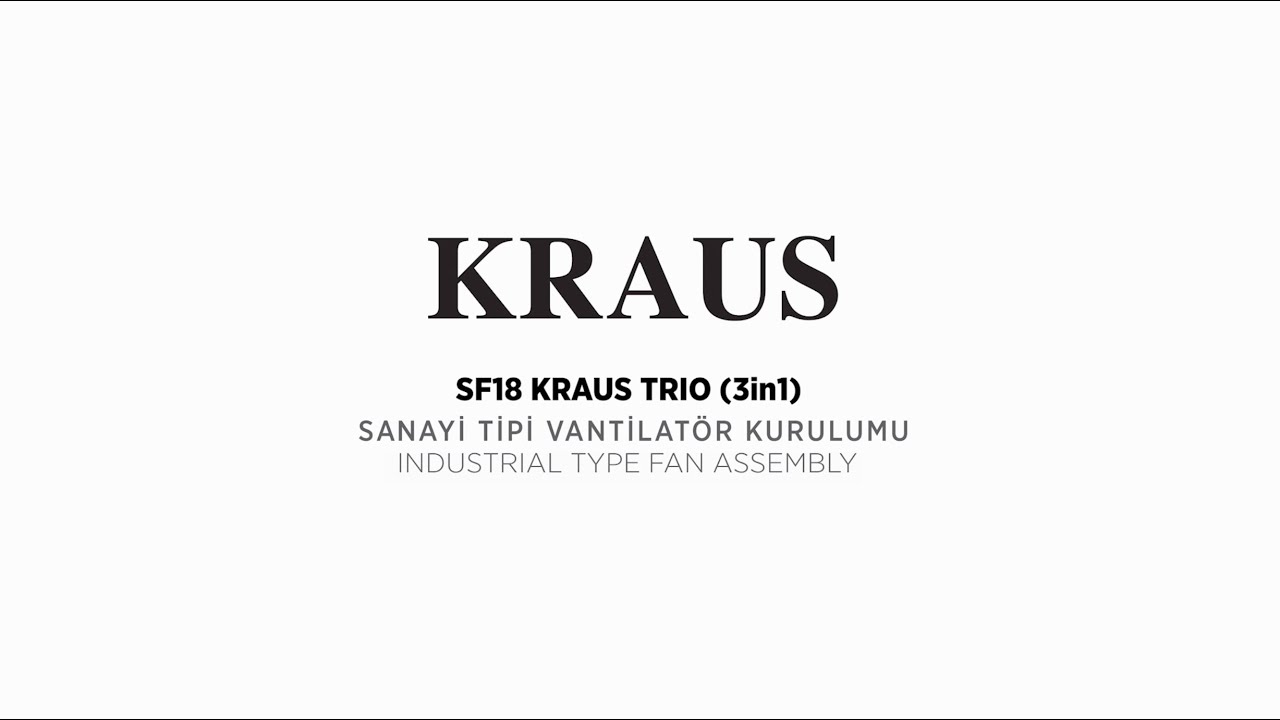 KRAUS SF18KRAUS TRIO 3IN1 Sanayi Tipi Vantilatör 90W Kurulum Videosu