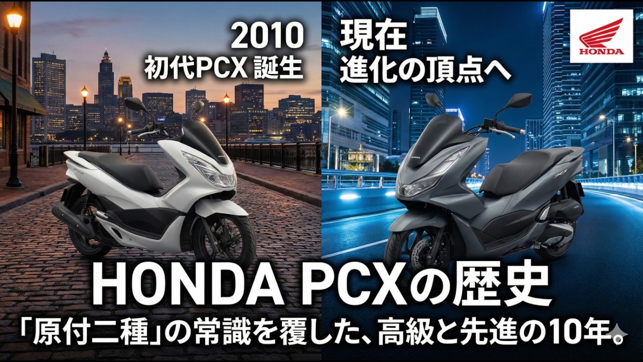 ホンダ・PCXの物語：“ただの足”という概念を、この一台が打ち砕いた。それは、スクーター界の常識を塗り替えた“PCX”という名の革命だった。クラスを超えたスクーター