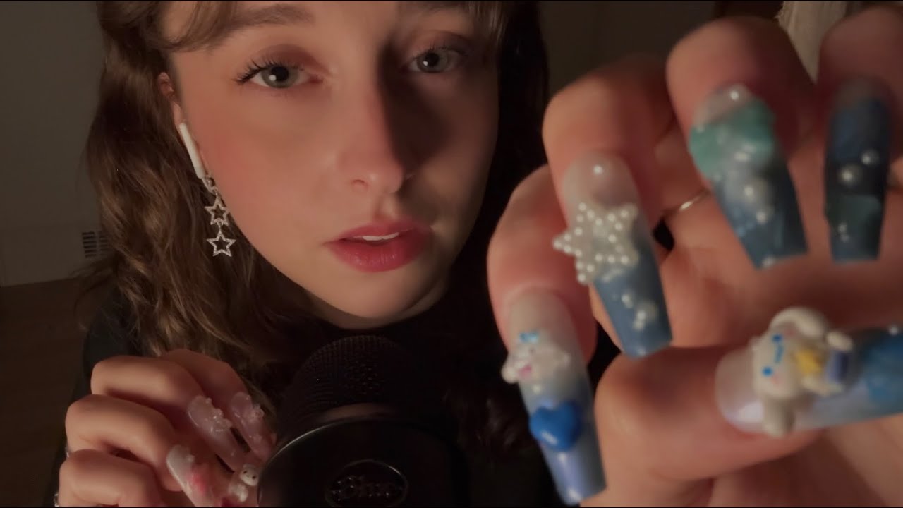 ASMR fast mouth sounds, inaudible whispers, nail tapping and visuals 