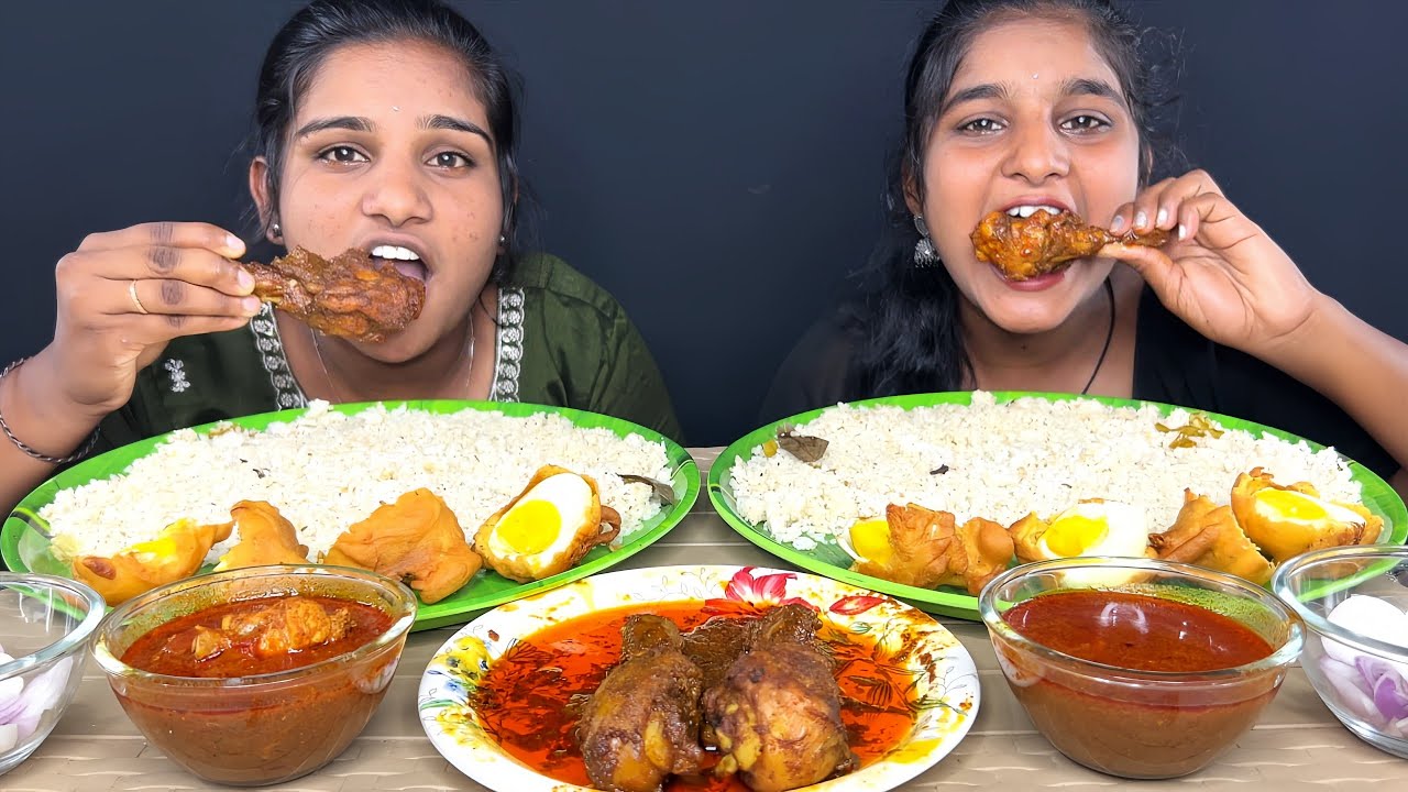 🔥 Spicy Baghara Rice & Chicken Kura Feast + Egg Bajji Challenge | Triveni Life Journey 🍗🥚