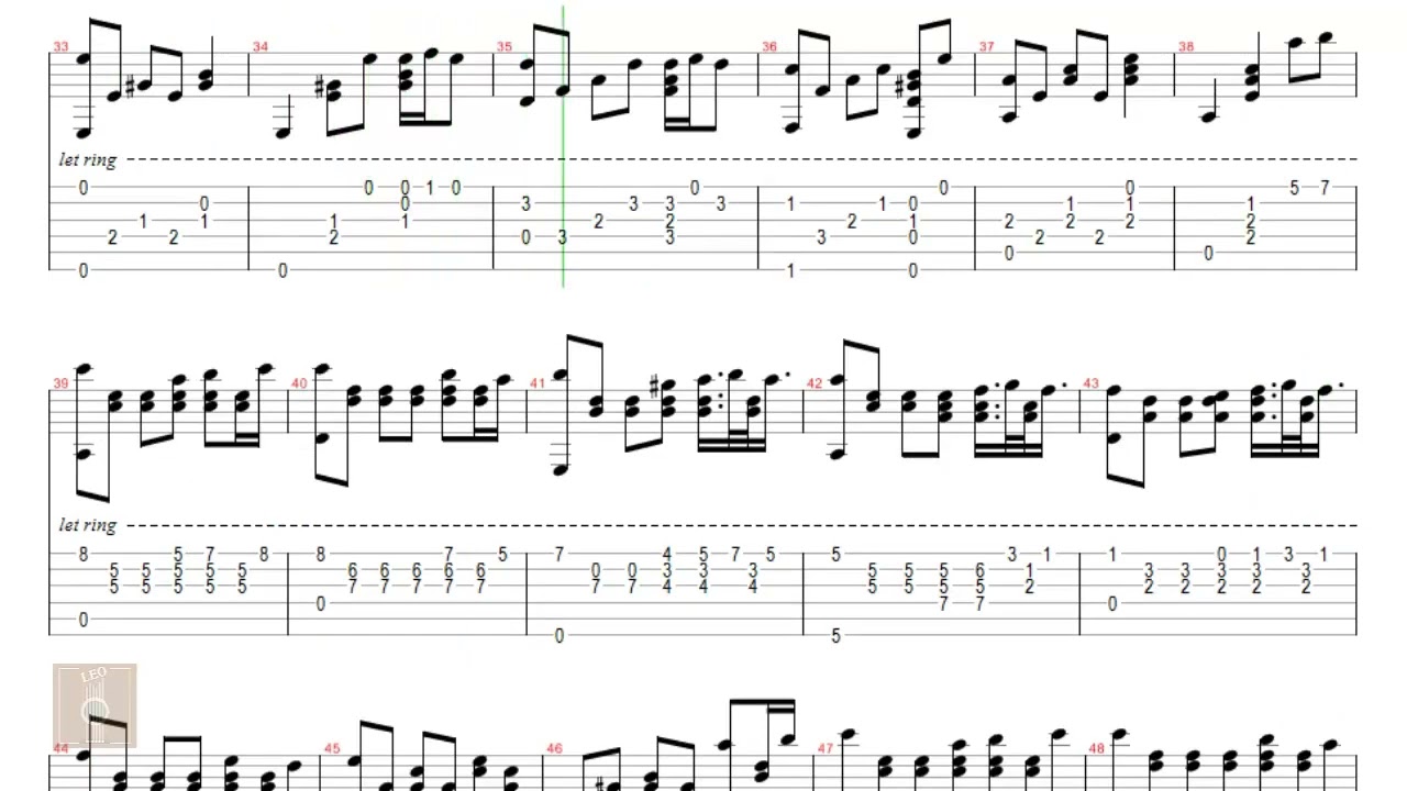 Riêng một góc trời  - Tab guitar solo