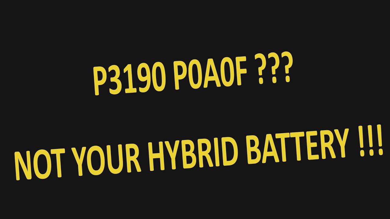 Объяснение кодов Prius P3190 P3191 P0A0F