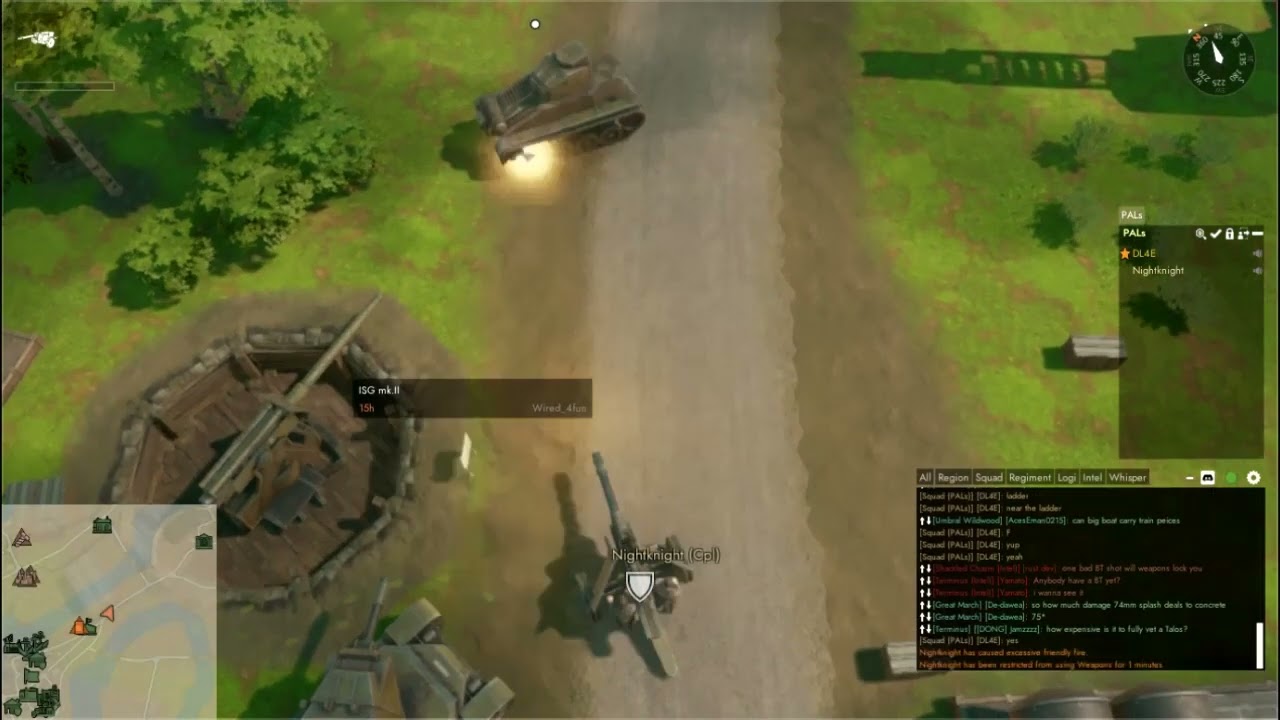 46 seconds of shooting big guns on foxhole 1.0 devbranch