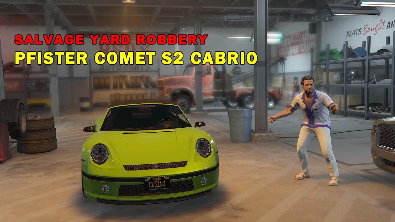 GTAV - Salvage Yard Podium Robbery Pfister comet S2 Cabrio