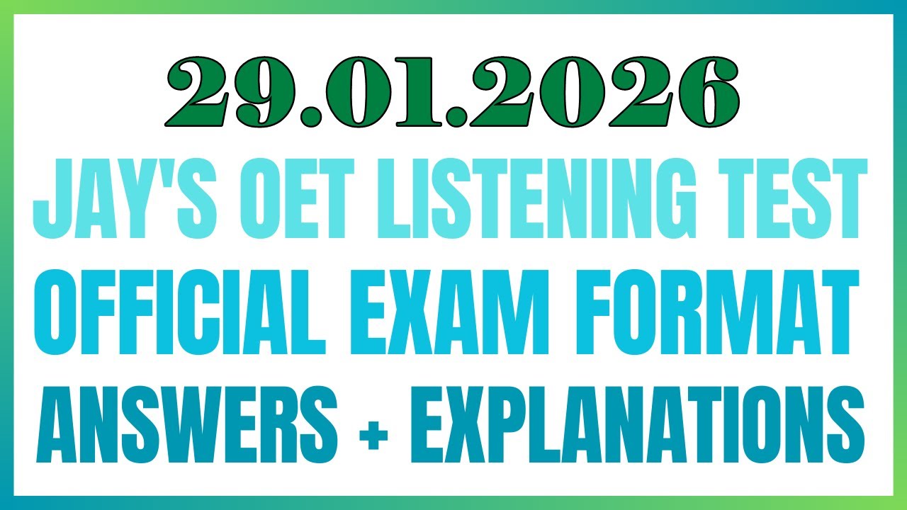 OET LISTENING TEST 29.01.2026 #oet #oetexam #oetnursing #oetlisteningtest