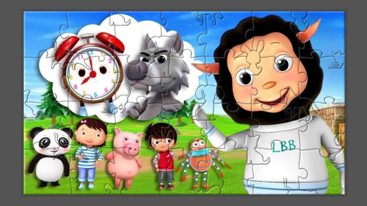 What's The Time Mr. Wolf | Puzzle | Nursery Rhymes | Little Baby Bum