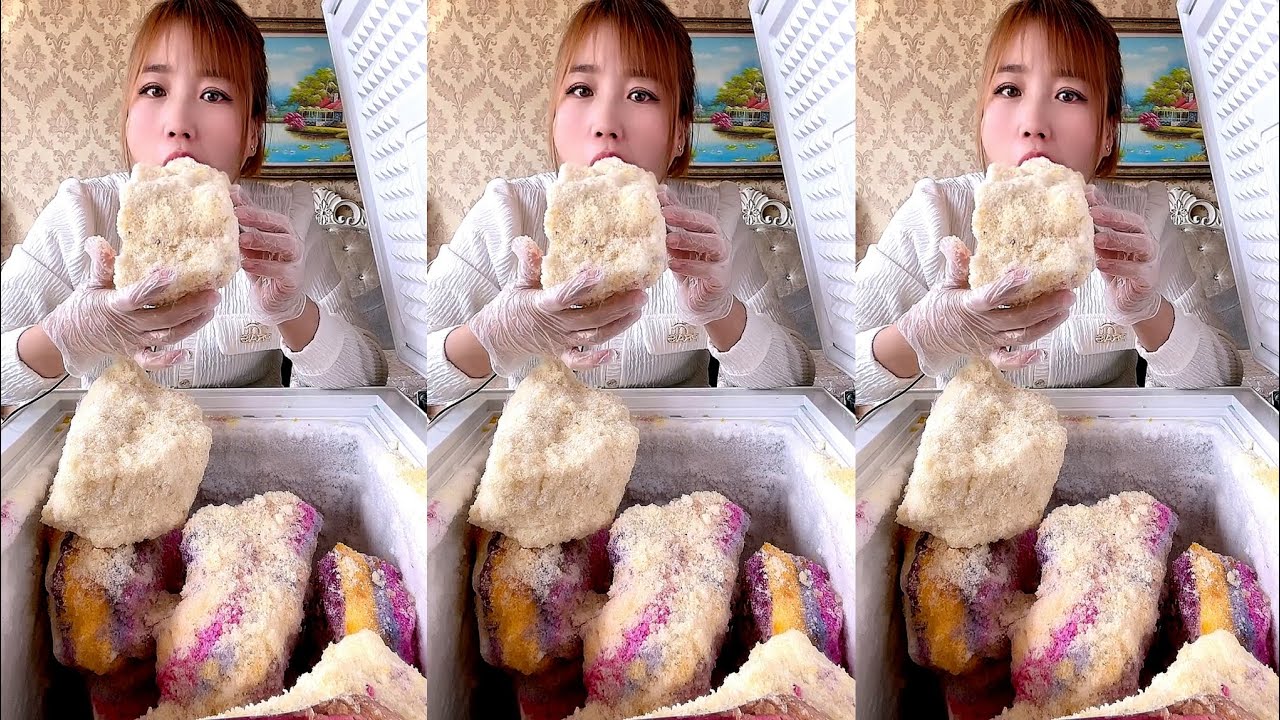 ASMR SHAVED ICE EATING / ICE EATING QIAN