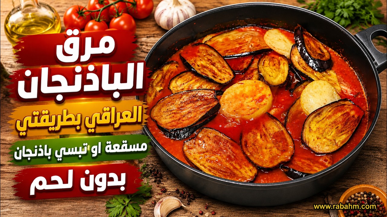 Баклажанный лоток без мяса مرق الباذنجان العراقي بطريقتي مسقعة او تبسي باذنجان بدون لحم ولا دجاج