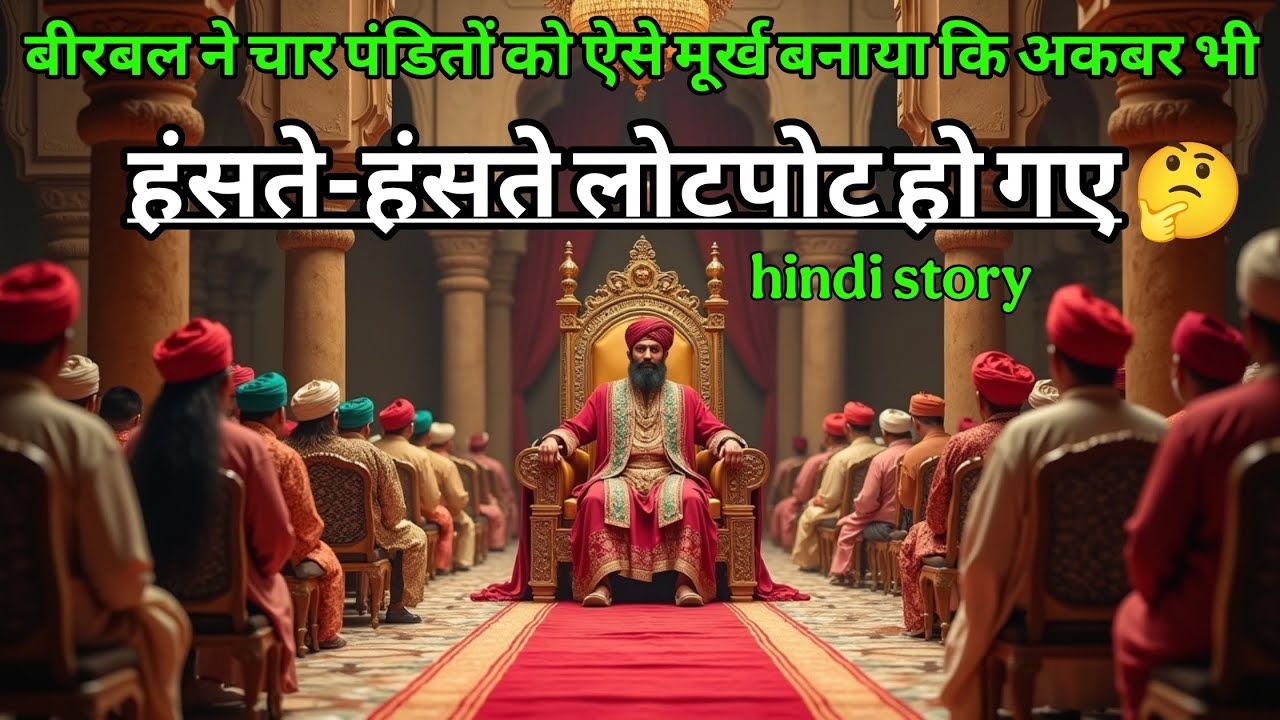 बीरबल ने चार पंडितों को ऐसे मूर्ख बनाया कि अकबर भी हंसते-हंसते लोटपोट हो गए | akbar birbal ki kahani