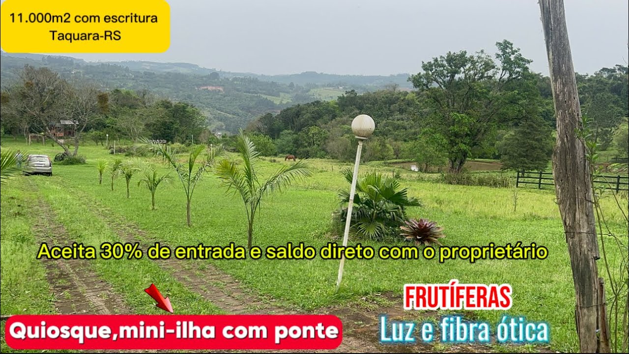 Vendido!!! Chácara em Taquara-RS com mini-ilha,luz,internet,luz,quiosque e frutíferas
