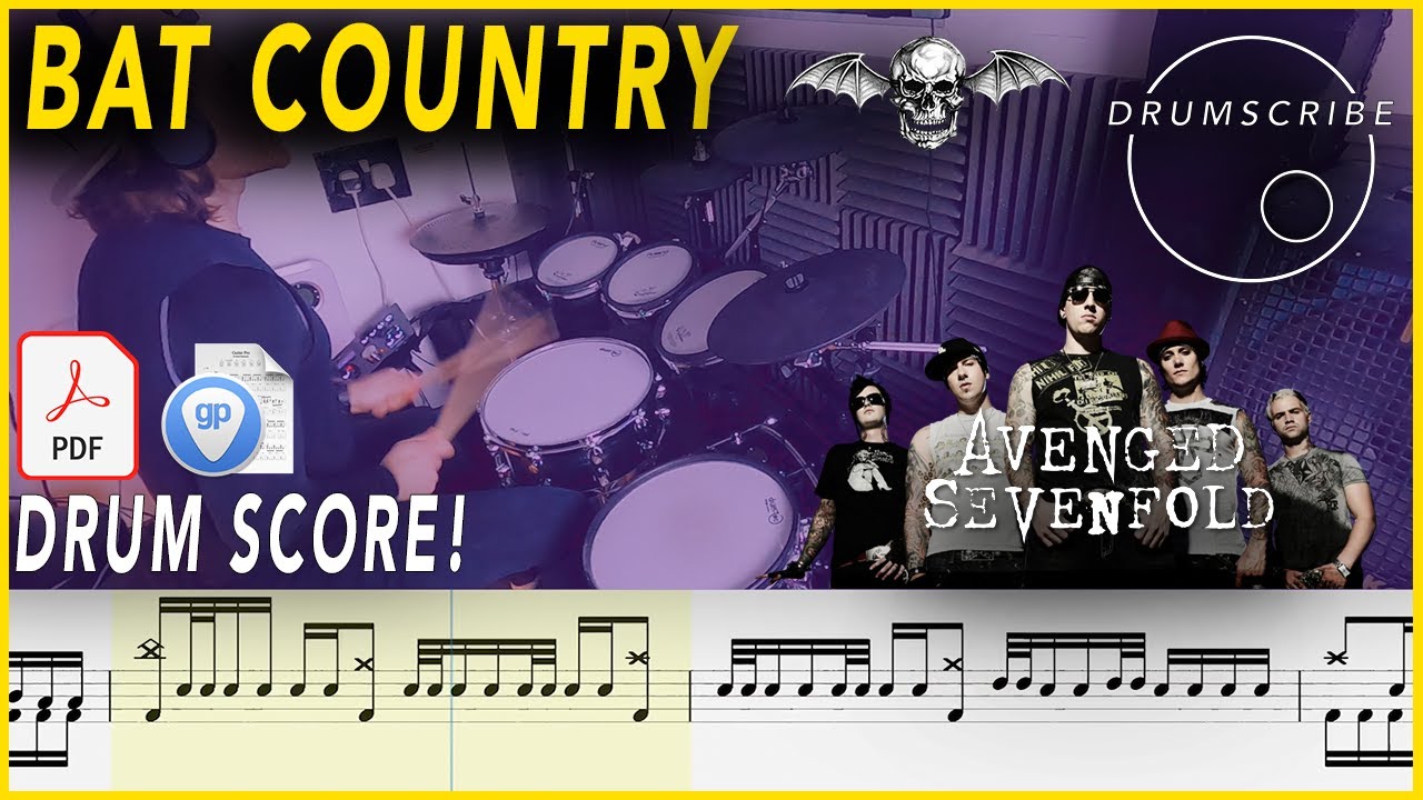 Bat Country - Avenged Sevenfold | DRUM SCORE Sheet Music | #214 DRUMSCRIBE