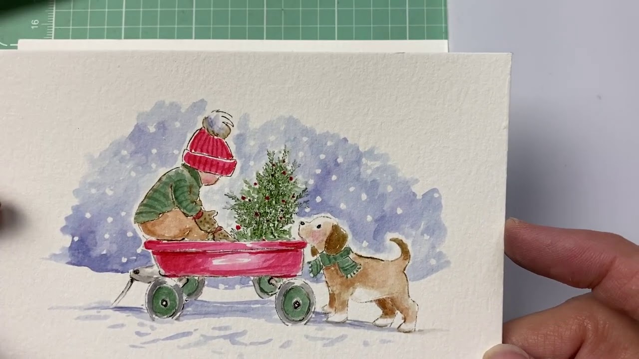 Ai - Watercolor Christmas Wagon