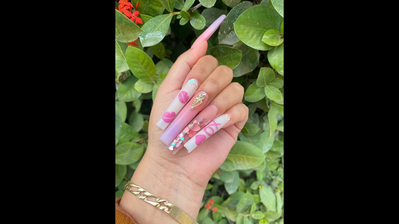 UÑAS SAN VALENTÍN LARGAS 💘💝 | CLASES DE UÑAS GRATIS 💅 | DISEÑOS BUCHONES | ANDRESMEZANAILS