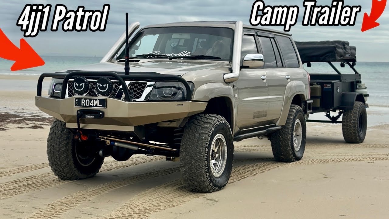 Australia’s Favorite Sand Island Is Epic! First Trip In 300hp Patrol & DIY Camp Trailer!