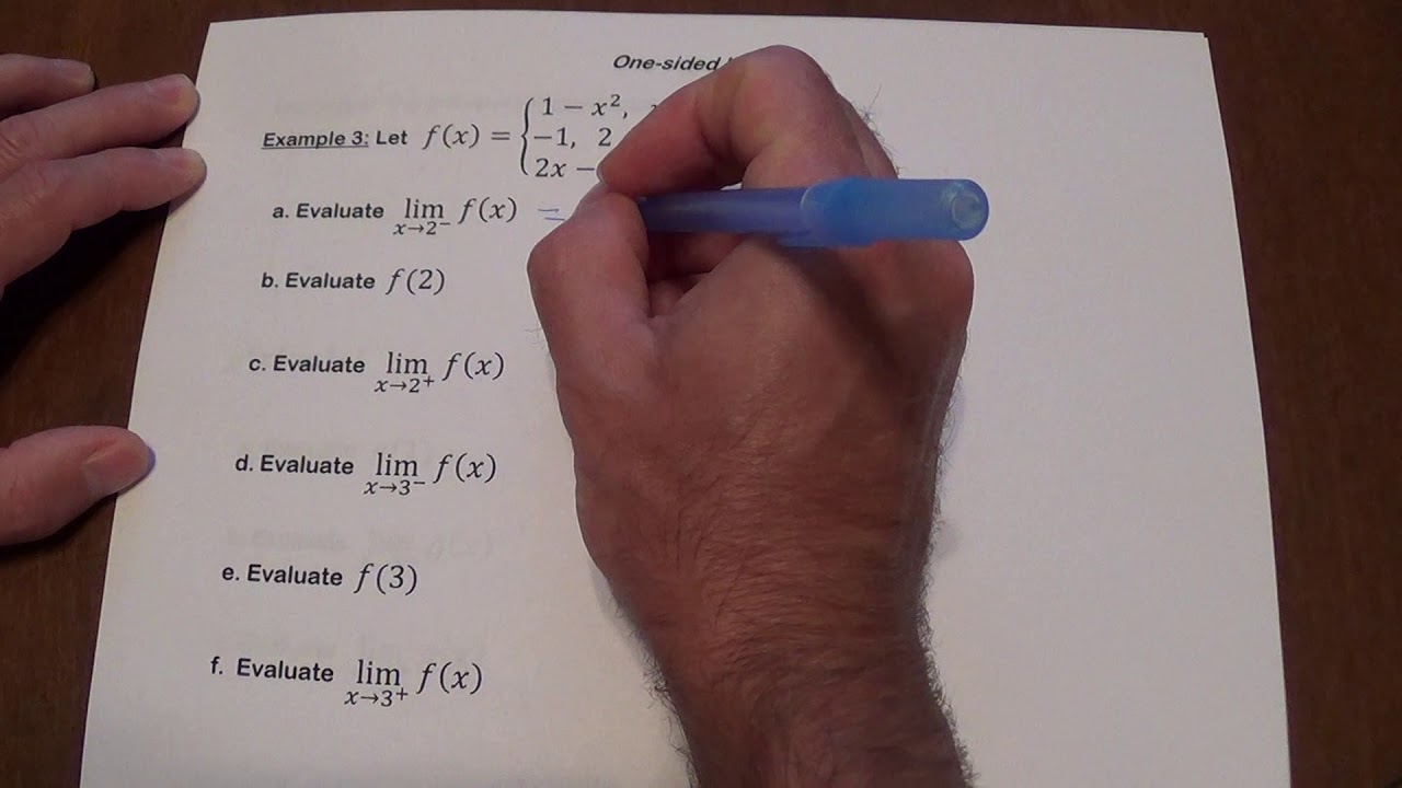 Evaluating one sided limits