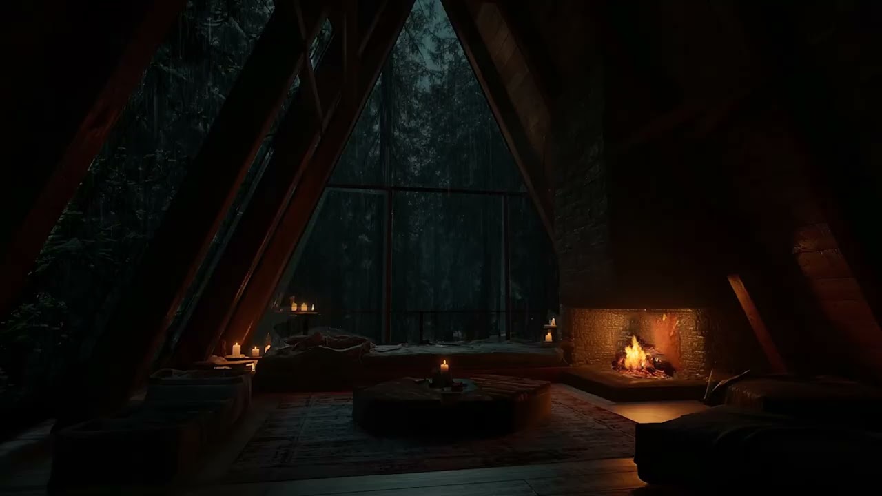 Soothing Fireplace and Rainfall Sounds for Mental Health, Deep Sleep, and Daily Relaxation
