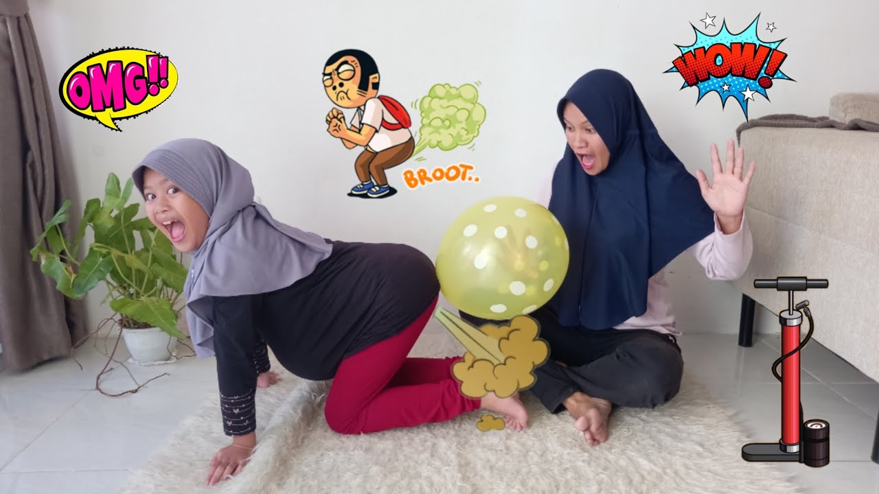 Drama Lucu 🤣🎈Challenge Jadi Ibu Hamil Tiup Balon Pake Kentut Sampai Meletus