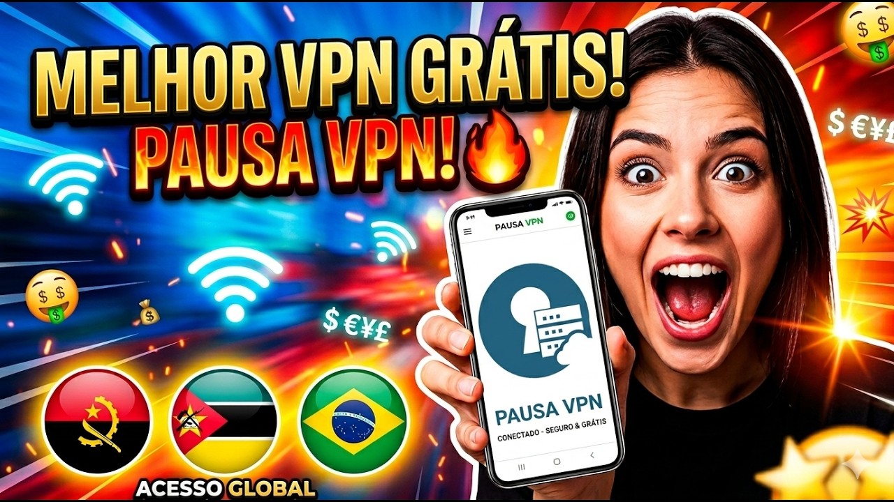 MELHOR VPN GR&Aacute;TIS! 🇦🇴 🇲🇿 🇧🇷 Como Ter Internet Ilimitada com PAUSA VPN (2026)