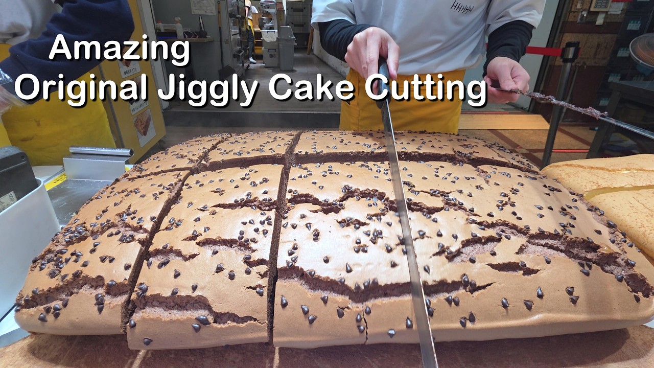 Jiggly Castella Cake Cutting ASMR | Taiwan Street Dessert