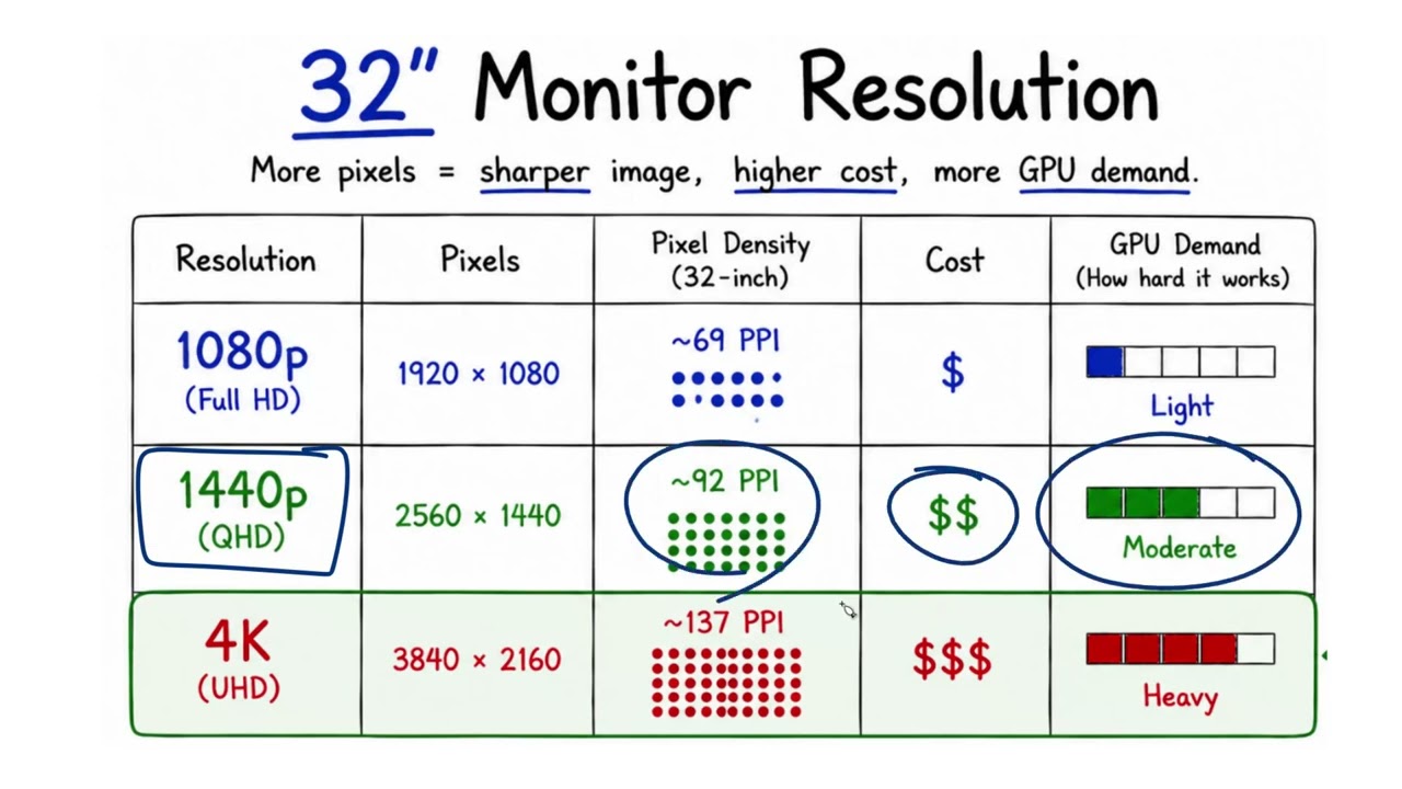 Best Resolution for a 32 Inch Monitor: 1080p vs 1440p vs 4K
