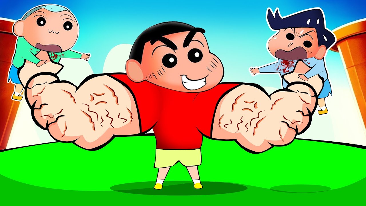 Shinchan Vs His Friends In Big Arm Battle 😱 | Roblox Big Arm Simulator | Funny Game 😂