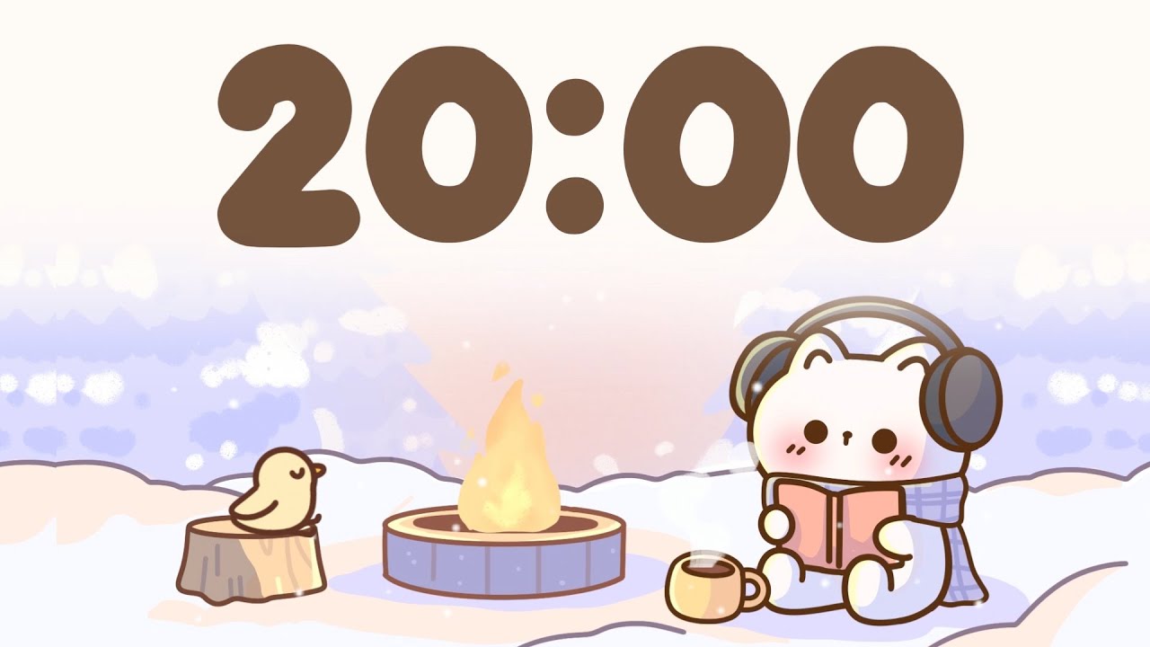 20 Minute Timer for classroom 🐱 Chill & Study Focus Music
