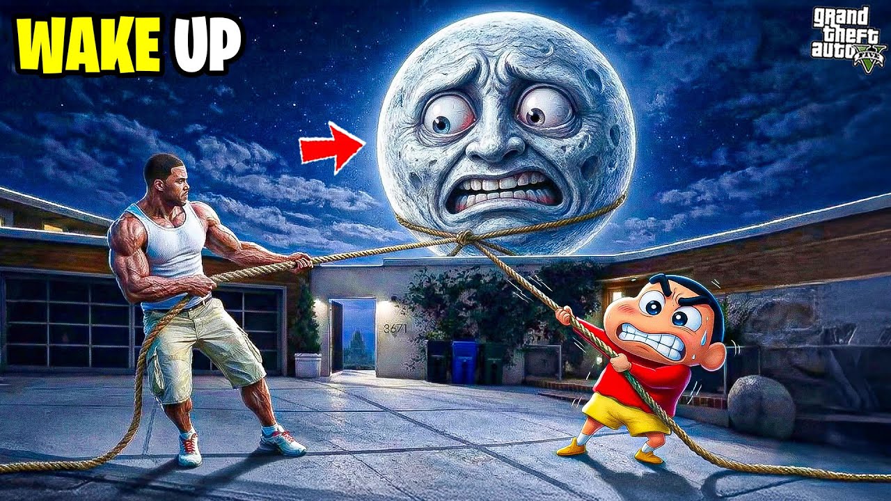 Franklin Finally Bring MOON to his Home😱 Horror Night For Shinchan