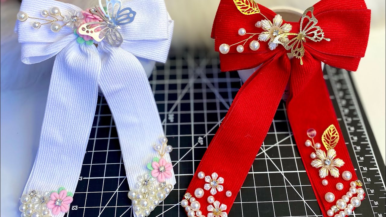 Laço luxo para o natal/ pap completo +bordado
