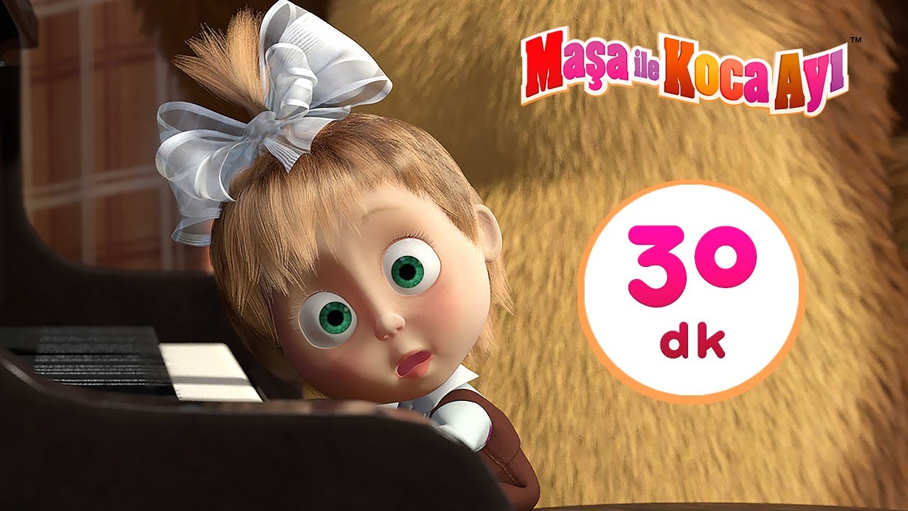 Maşa İle Koca Ayı - 🎷 Piyona Dersi 🎹  Paket 25 🎬 30 dk
