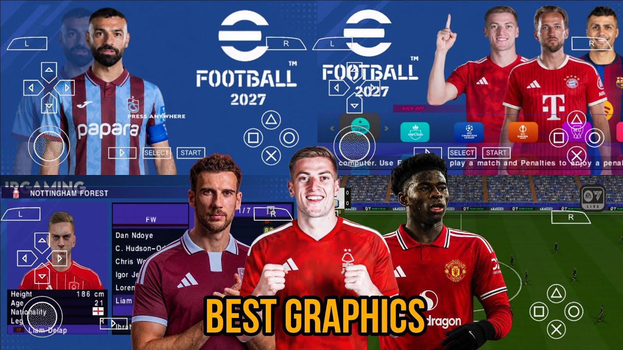eFootball PES 2027 PPSSPP ANDROID OFFLINE ПОЛНОЕ ОБНОВЛЕНИЕ UCL И ФОРМЫ ЛИГ СЕЗОНА 26/27 4K ГРАФИКА