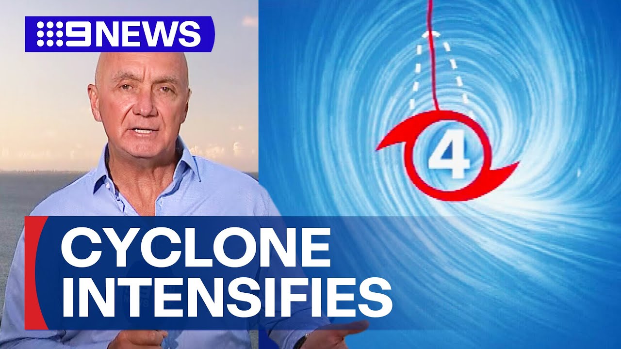 Tropical Cyclone Alfred intensified into a category four system | 9 News Australia