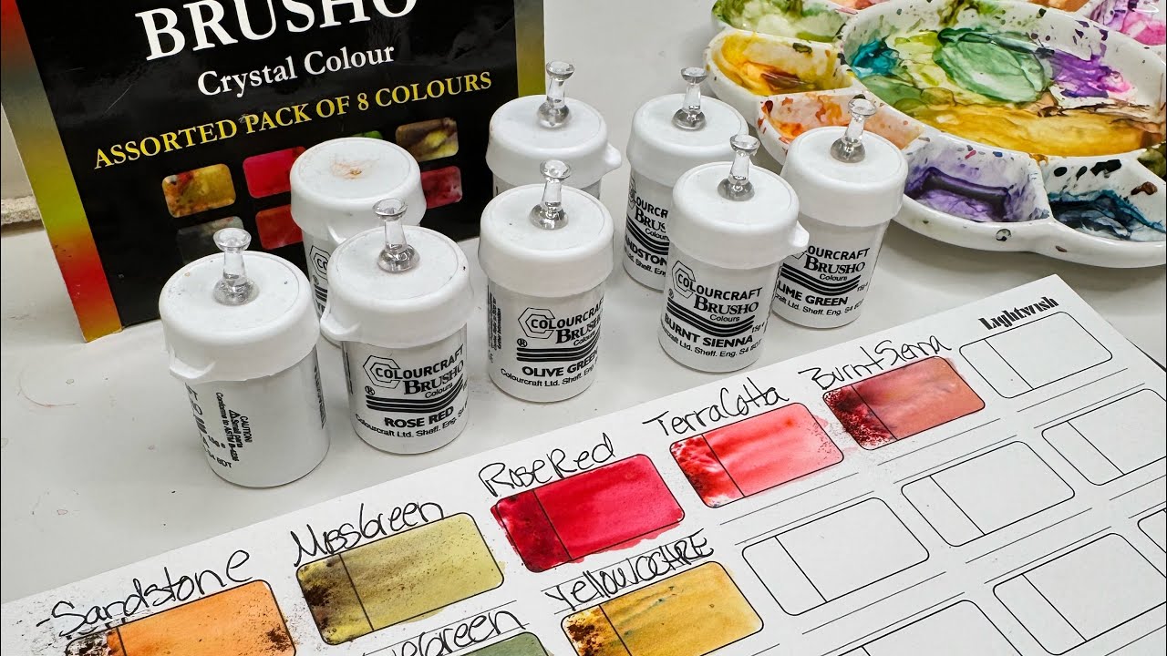 Welcome to Brusho Fun! Lesson #1: Swatching the Magic of Watercolor Crystals 🌈🎨