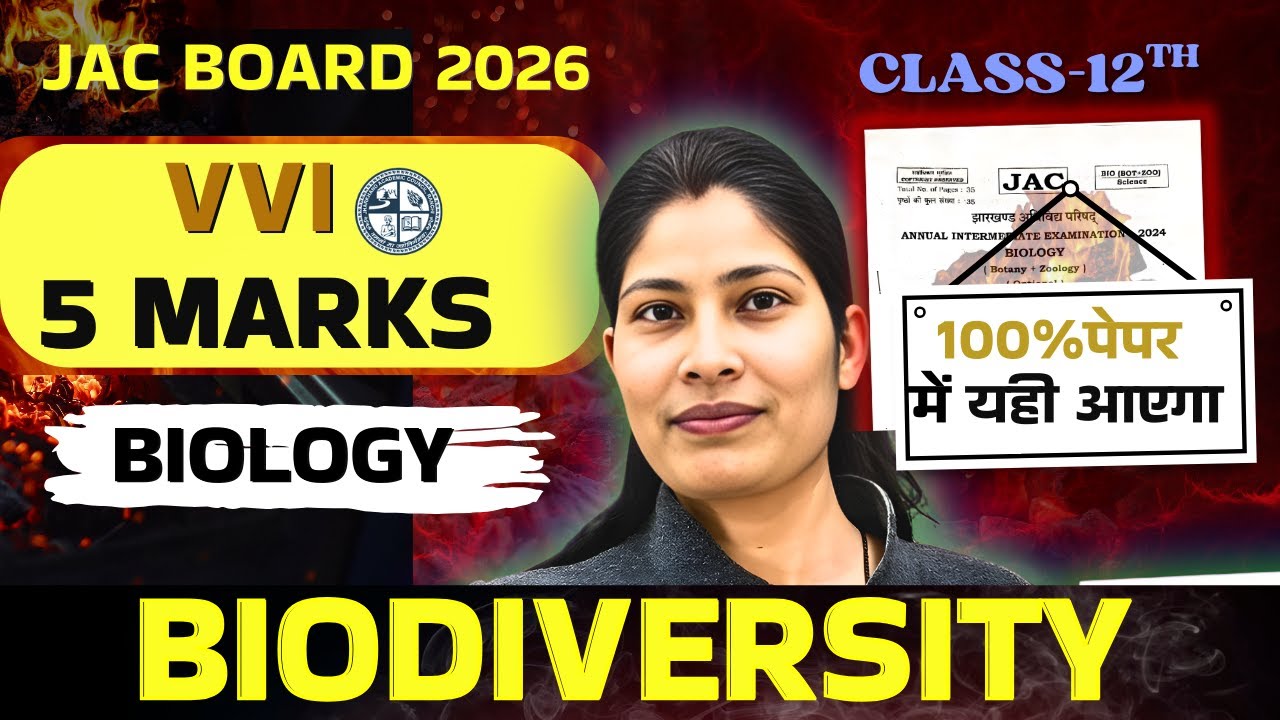JAC BOARD 12th Biology  5 Marks Importnat Questions (Biodiversity)