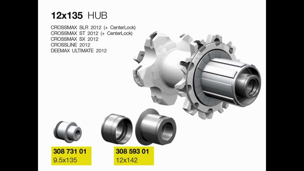 adaptery12x135_142 zadní náby Mavic Crossmax SLR , ST , SX a Deemax