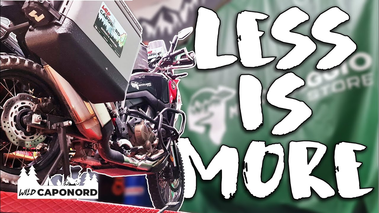 Carico la mia CRF1100 🔥 con il bagaglio minimo indispensabile per i 23 giorni di viaggio a Capo Nord