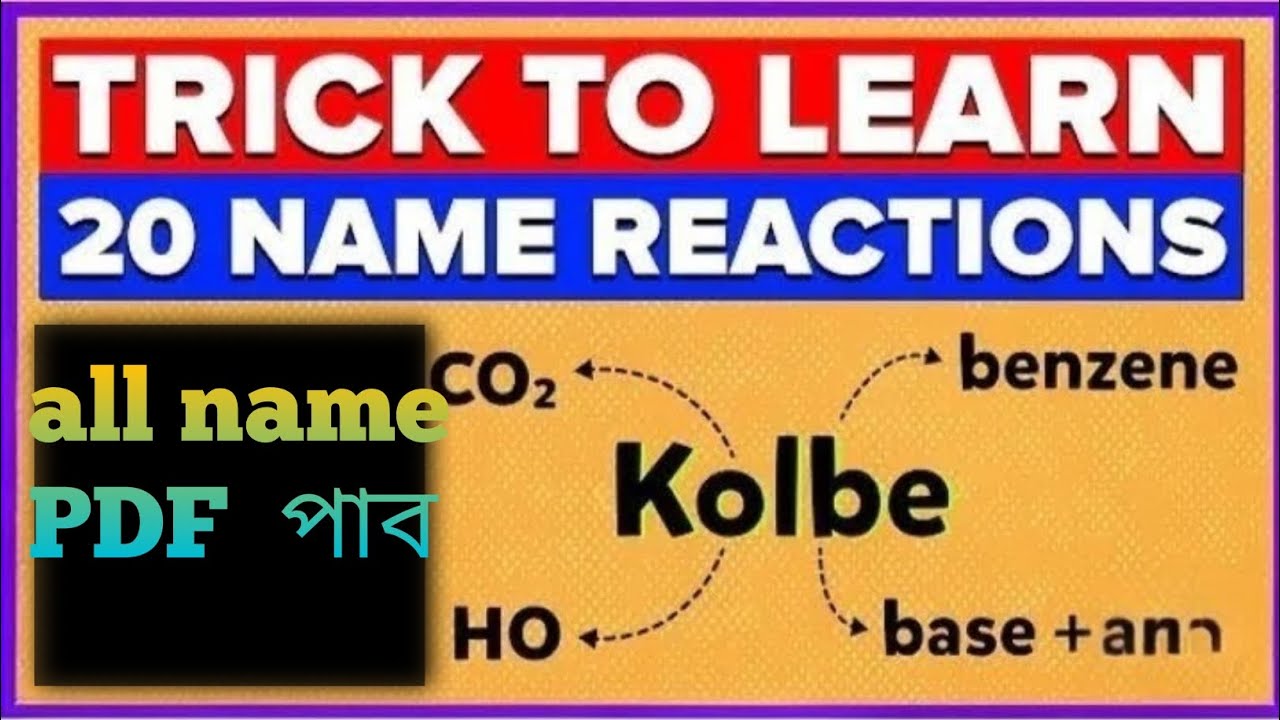 20 Name Reactions Easy Trick 😱 | Chemistry Exam Guaranteed | PDF Available 