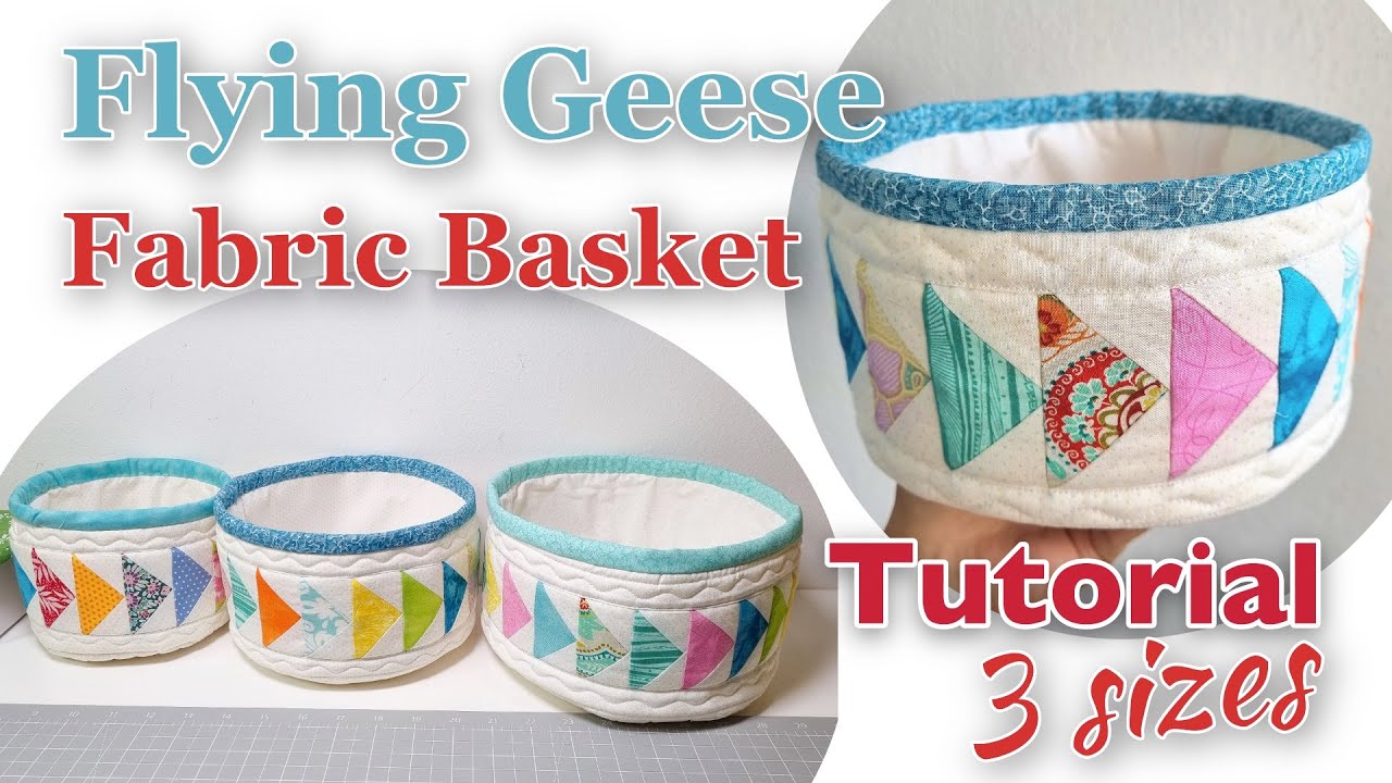 Flying Geese fabric basket/ 3 sizes/ DIY fabric organisers