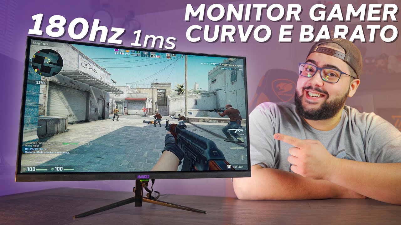MONITOR GAMER CURVO, 180hz, 1ms, Full HD e BARATO! Mancer Valak! Análise Completa